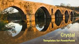  Presentation with roman - Slide deck featuring roman bridge of ponte do background and a tawny brown colored foreground