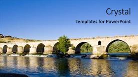  Presentation with roman - Amazing PPT theme having roman bridge toro zamora province castile and leon spain backdrop and a light blue colored foreground