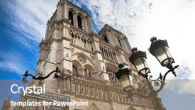  Presentation with notre dame paris france - PPT theme with notre dame cathedral paris france background and a coral colored foreground