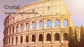  Presentation with rome italy - Cool new theme with ancient roman building - sunrise colosseum in rome italy backdrop and a lemonade colored foreground