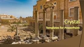  Presentation with roman ruins - Colorful theme enhanced with roman cardo maximus ruins backdrop and a tawny brown colored foreground