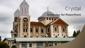  Presentation with roman catholic - Audience pleasing slide set consisting of roman-catholic-basilica-of-sacred backdrop and a light gray colored foreground