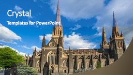  Presentation with melbourne - Cool new PPT layouts with roman catholic cathedral in melbourne backdrop and a teal colored foreground