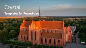  Presentation with roman catholic - PPT theme having roman-catholic-diocese-of-pelplin background and a teal colored foreground