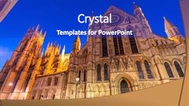  Presentation with sunset drinks - Slides with roman catholic kingdom - york minster cathedral sunset dusk background and a royal blue colored foreground