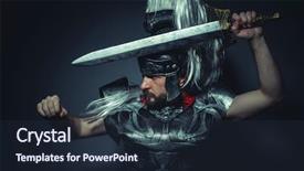  Presentation with armor - Amazing PPT theme having roman centurion with armor backdrop and a wine colored foreground