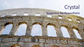  Presentation with roman - PPT theme with roman colosseum in pula croatia background and a sky blue colored foreground