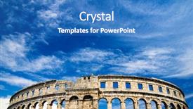  Presentation with roman - Slides featuring roman colosseum in pula croatia background and a teal colored foreground