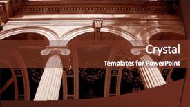  Presentation with roman column - Colorful presentation theme enhanced with roman column - architectural detail of a mosque backdrop and a tawny brown colored foreground