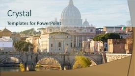  Presentation with roman column - Theme enhanced with roman column - saint peter basilica in vatican background and a sky blue colored foreground