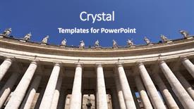  Presentation with vatican - Colorful presentation enhanced with roman column - statues of saints backdrop and a ocean colored foreground