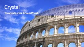  Presentation with ancient greece and rome - Presentation theme featuring roman empire - ancient colosseum rome italy background and a cobalt blue colored foreground