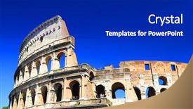  Presentation with rome italy - Beautiful theme featuring roman empire - colosseum in rome italy europe backdrop and a dark gray colored foreground