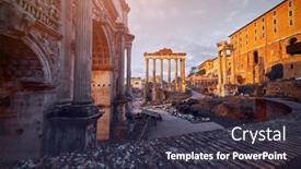  Presentation with forum - Presentation theme featuring roman-forum-in-rome-italy background and a tawny brown colored foreground