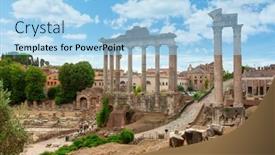  Presentation with rome italy - PPT theme enhanced with roman-forum-in-rome-italy background and a  colored foreground