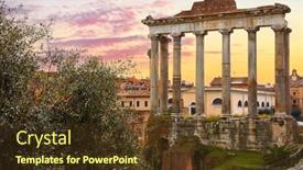  Presentation with rome italy - PPT theme consisting of roman-forum-in-rome-italy background and a tawny brown colored foreground