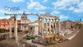  Presentation with rome italy - Slides having roman-forum-in-rome-italy background and a light blue colored foreground