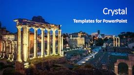  Presentation with rome italy - Colorful presentation enhanced with roman forum in rome backdrop and a cobalt blue colored foreground