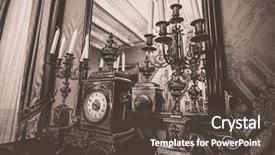  Presentation with mirror - Theme with roman furniture - antique clock and chandelier background and a dark gray colored foreground