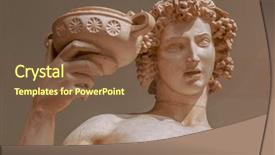  Presentation with wine - Audience pleasing presentation consisting of roman gods - dionysus bacchus wine statue portrait backdrop and a tawny brown colored foreground