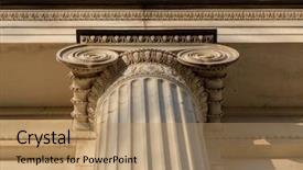  Presentation with roman column - Presentation theme enhanced with roman government - ionian column capital architectural detail background and a coral colored foreground