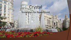  Presentation with square - Beautiful presentation featuring roman government - valencia spain fountain backdrop and a  colored foreground