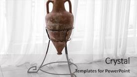  Presentation with ancient roman - Slide deck having roman home - ancient amphora on stand background and a light gray colored foreground