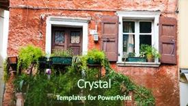  Presentation with beautiful flowers border floral design - Colorful presentation theme enhanced with roman home - beautiful street decorated with flowers backdrop and a tawny brown colored foreground