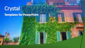  Presentation with rome - Cool new presentation theme with roman home - ivy-covered house in rome backdrop and a cobalt blue colored foreground
