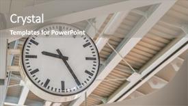  Presentation with clock - Slide set with roman home - old antique clock background and a gray colored foreground