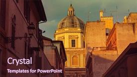  Presentation with architecture home - Cool new presentation design with roman home - old street in ancient rome backdrop and a wine colored foreground