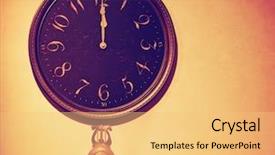  Presentation with vintage clock - Audience pleasing theme consisting of roman home - vintage wall clock toned backdrop and a yellow colored foreground