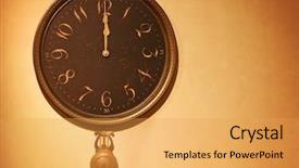  Presentation with vintage clock - Slides having roman home - vintage wall clock toned background and a yellow colored foreground