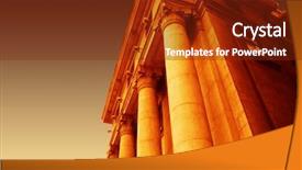  Presentation with classical - PPT layouts enhanced with building columns - close-up of a bright classical background and a yellow colored foreground