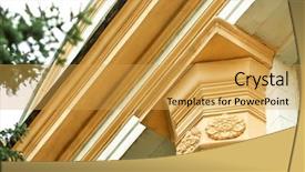  Presentation with roman style - Theme featuring roman government - closeup of building in neoclassical background and a yellow colored foreground