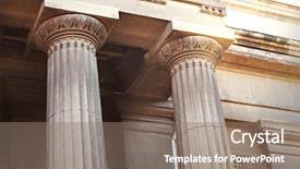  Presentation with building - Amazing theme having roman government - closeup of building with columns backdrop and a coral colored foreground