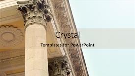  Presentation with roman style - PPT theme featuring roman government - closeup of building with columns background and a coral colored foreground