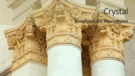  Presentation with building - Audience pleasing slides consisting of roman government - closeup of building with columns backdrop and a yellow colored foreground