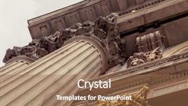  Presentation with corinthian - PPT layouts consisting of rome classic style - corinthian column capital featuring acanthus background and a coral colored foreground