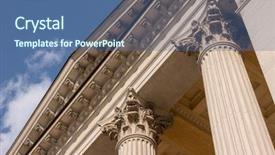  Presentation with architectural - Audience pleasing theme consisting of ionian column capital architectural detail backdrop and a ocean colored foreground