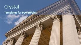  Presentation with architectural - Slides featuring ionian column capital architectural detail background and a ocean colored foreground