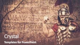  Presentation with roman soldier - Theme featuring roman legionary soldier in front background and a coral colored foreground