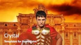  Presentation with roman soldier - Cool new slide deck with roman legionary soldier in front backdrop and a crimson colored foreground