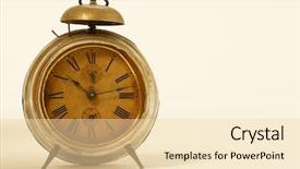  Presentation with old clock time antique - Colorful presentation theme enhanced with roman number - old broken clock backdrop and a lemonade colored foreground