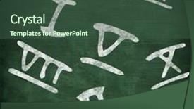  Presentation with roman - Cool new slide deck with roman numbers against green chalkboard backdrop and a ocean colored foreground