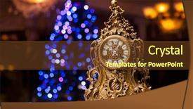  Presentation with christmas angel - Theme enhanced with roman numeral - old antique clock with angel background and a tawny brown colored foreground