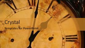  Presentation with roman - Presentation theme enhanced with roman numeral - old clock background and a gold colored foreground