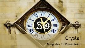  Presentation with musical broadway old fashioned elegant theater - Colorful presentation theme enhanced with roman numeral - old elegant clock backdrop and a  colored foreground