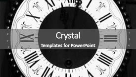  Presentation with vintage clock - PPT theme having roman numeral - vintage clock background and a dark gray colored foreground