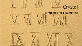  Presentation with beach wedding heart on sand - Colorful presentation enhanced with roman numerals numbers written backdrop and a yellow colored foreground